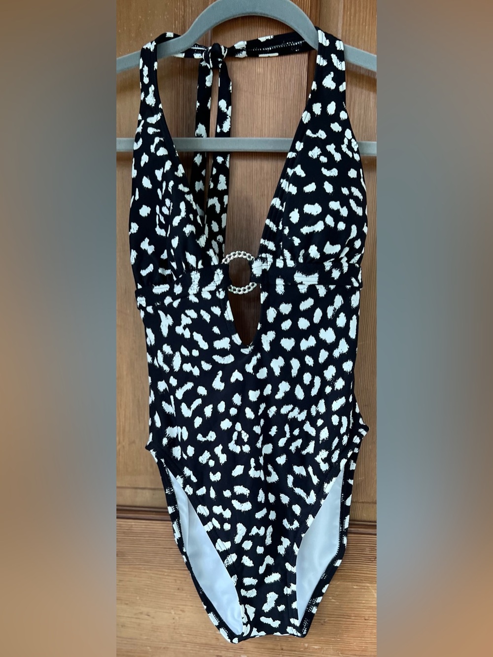 NWT Michael Kors Black & White One Piece Swimsuit 4